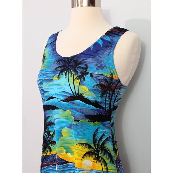 Blue Hawaiian Sunset & Boats Tank Dress - Picture 5 of 6